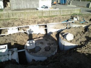 Two Septech Turbojet 3000 wastewater treatment units being installed side by side