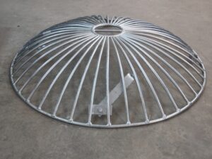 Galvanised steel Scruffy Dome manhole cover with domed design for stormwater protection