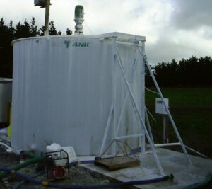 Concrete effluent sump installed for wastewater management